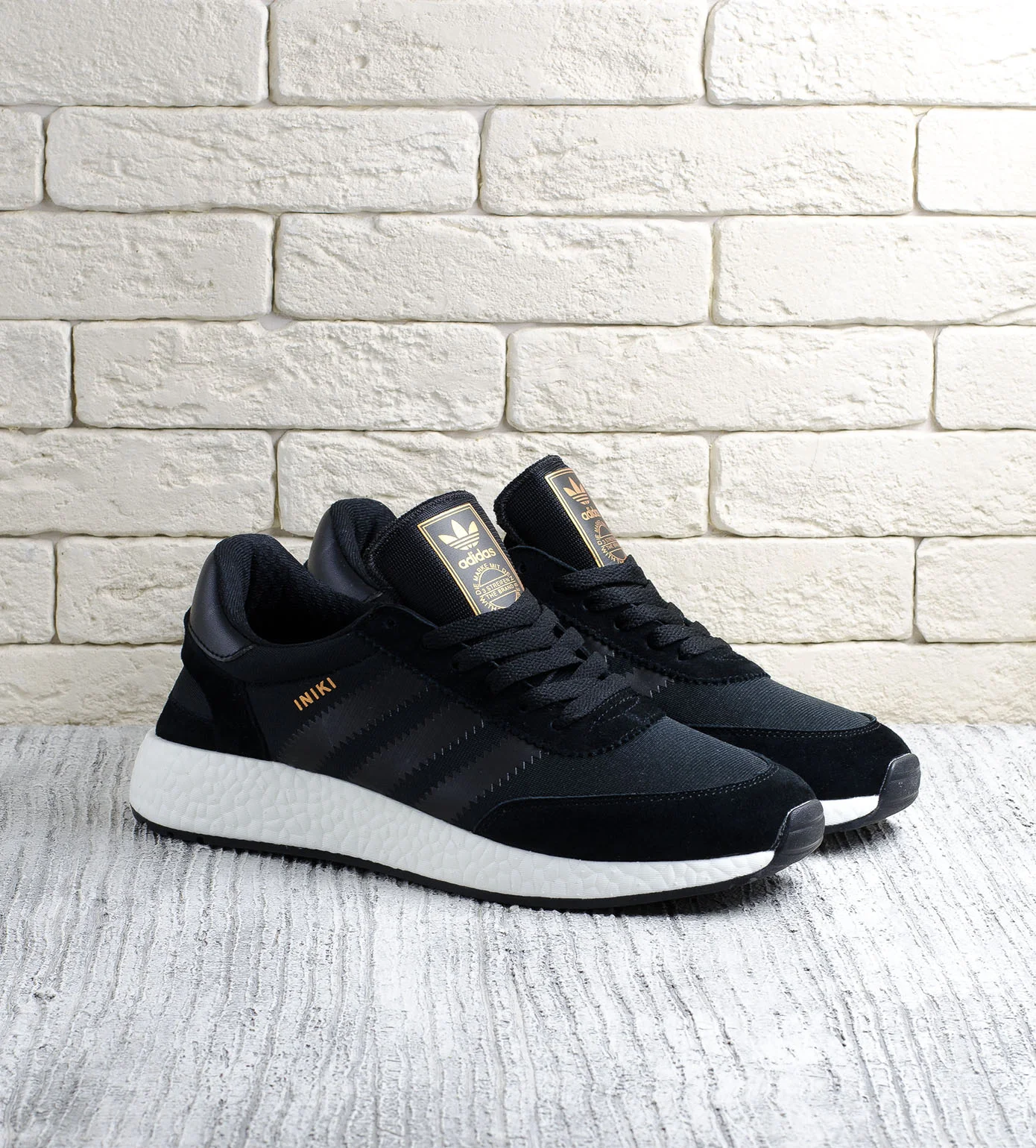 Adidas iniki black white hot sale