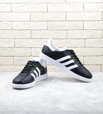 Adidas gazelle shop black leather gum