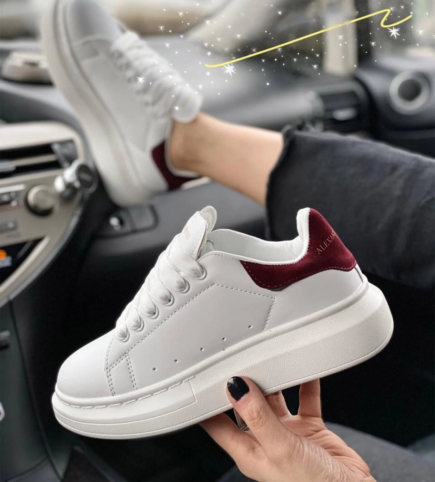 Alexander mcqueen bordeaux sneakers outlet