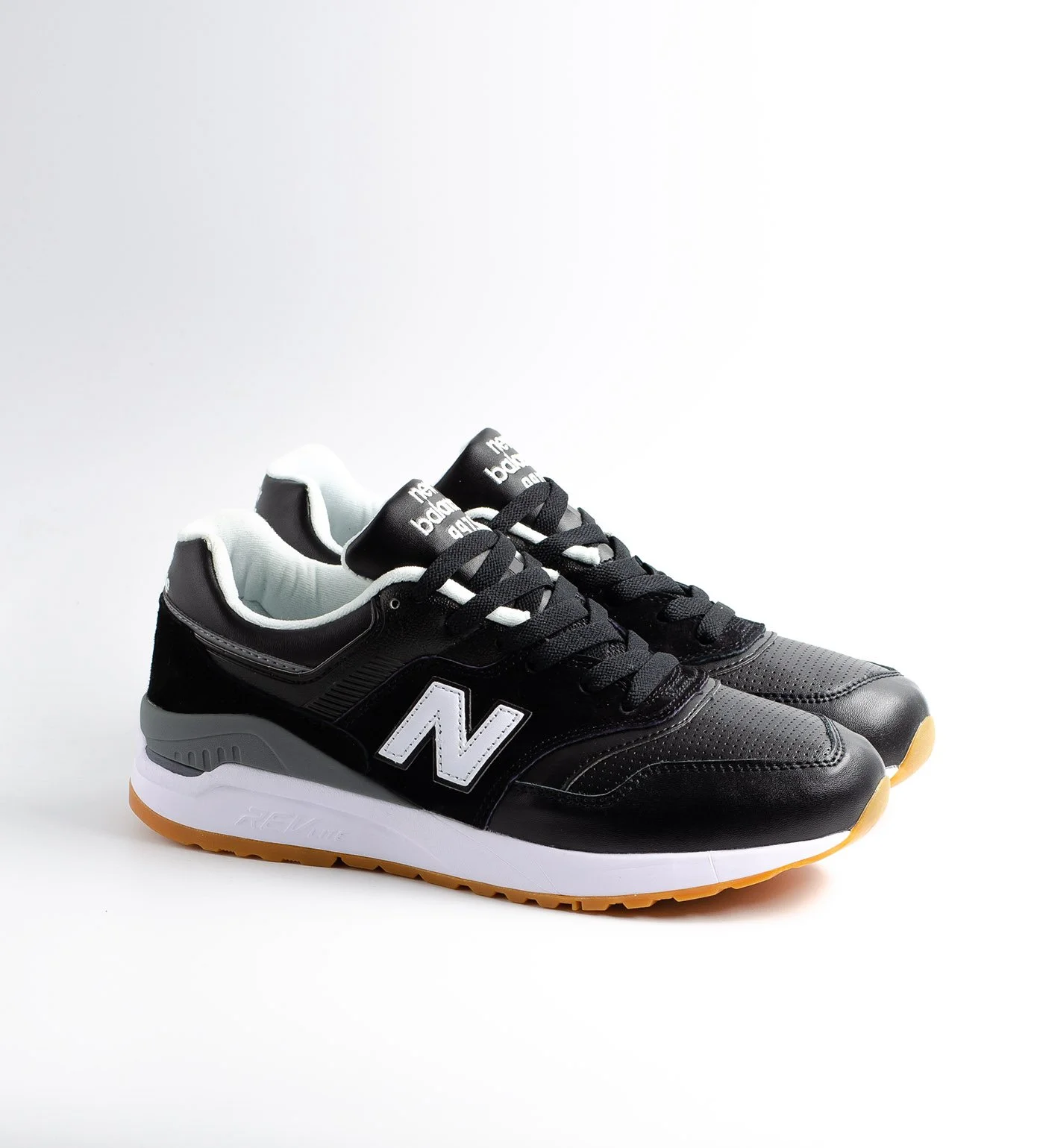 New balance 997 black leather store