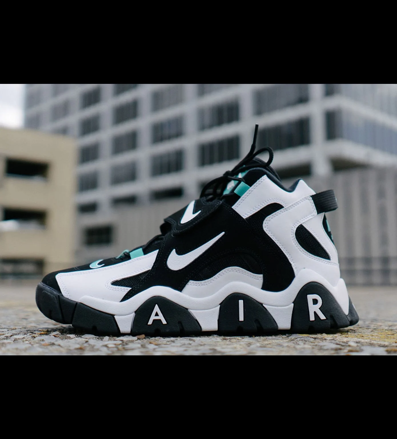 Nike air barrage new arrivals mid black white cabana