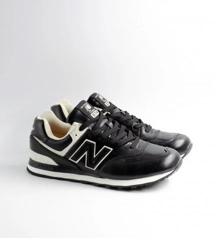 New balance cheap m574 black leather