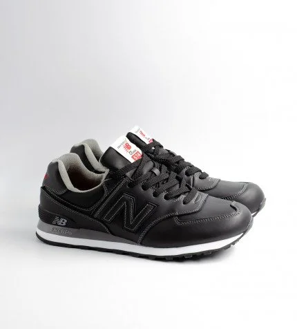 New balance cheap m574 black leather