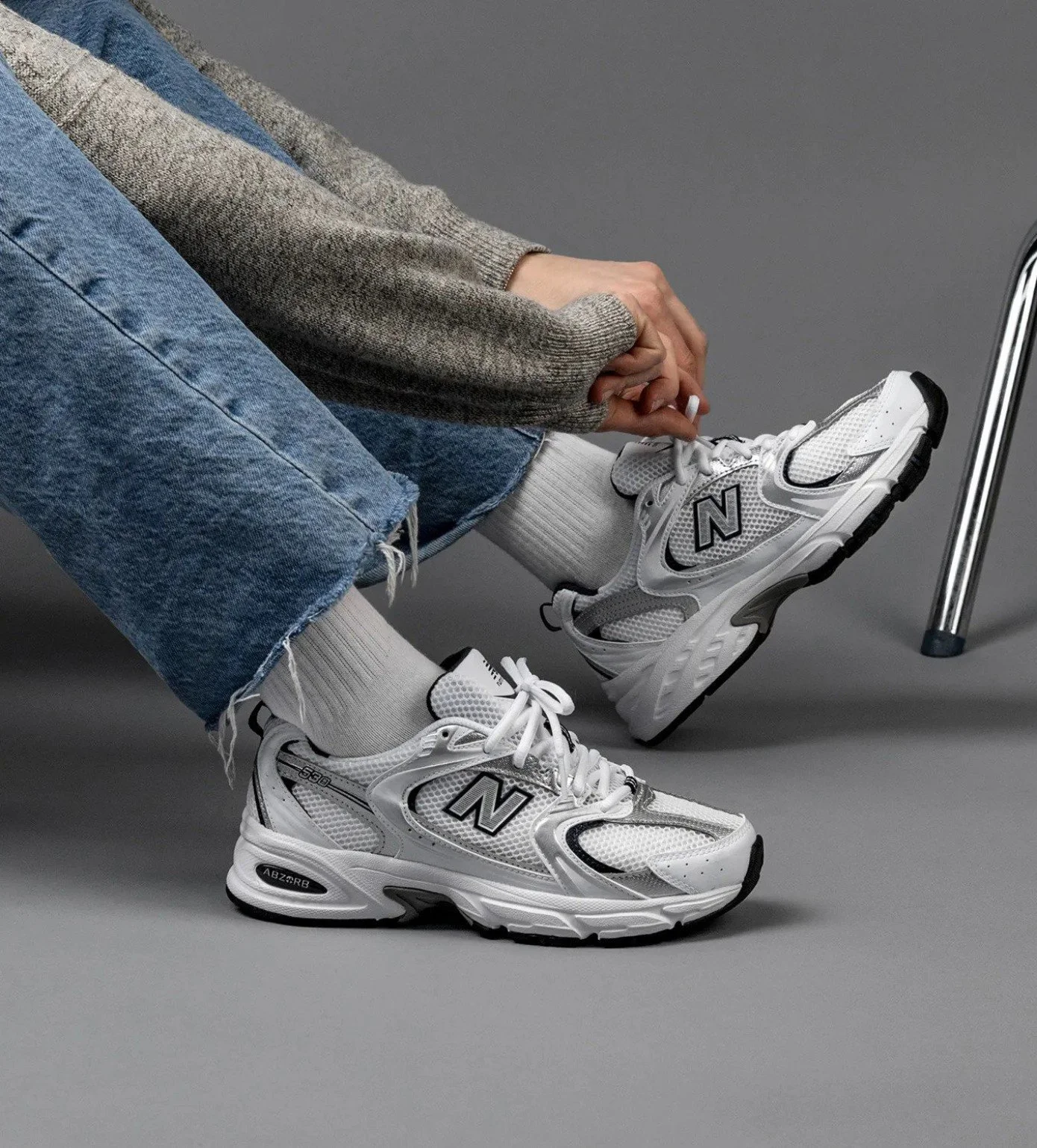 New Balance 530 White Silver