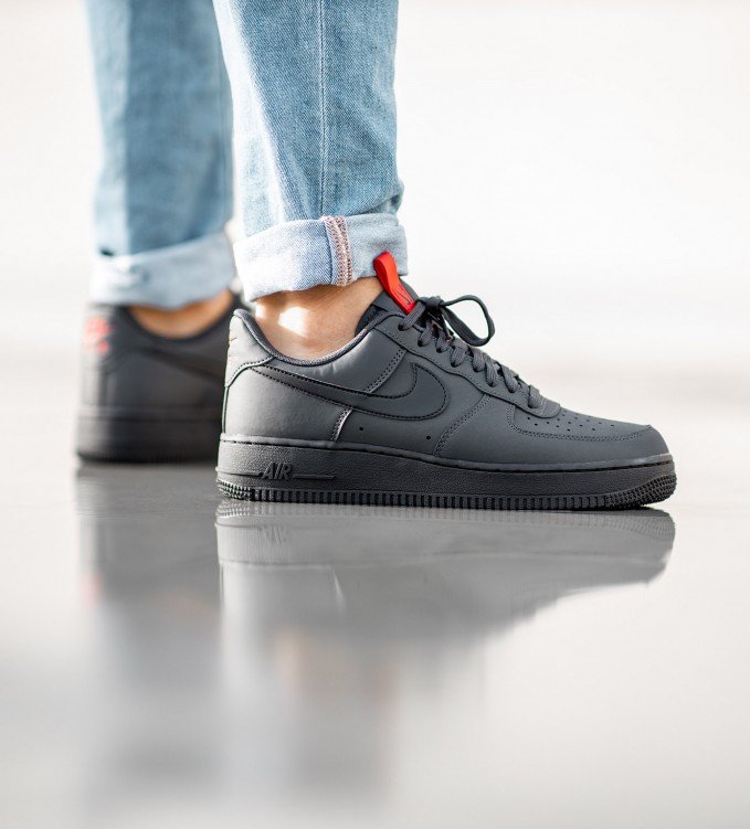 Nike Air Force 1 Anthracite Black-Red