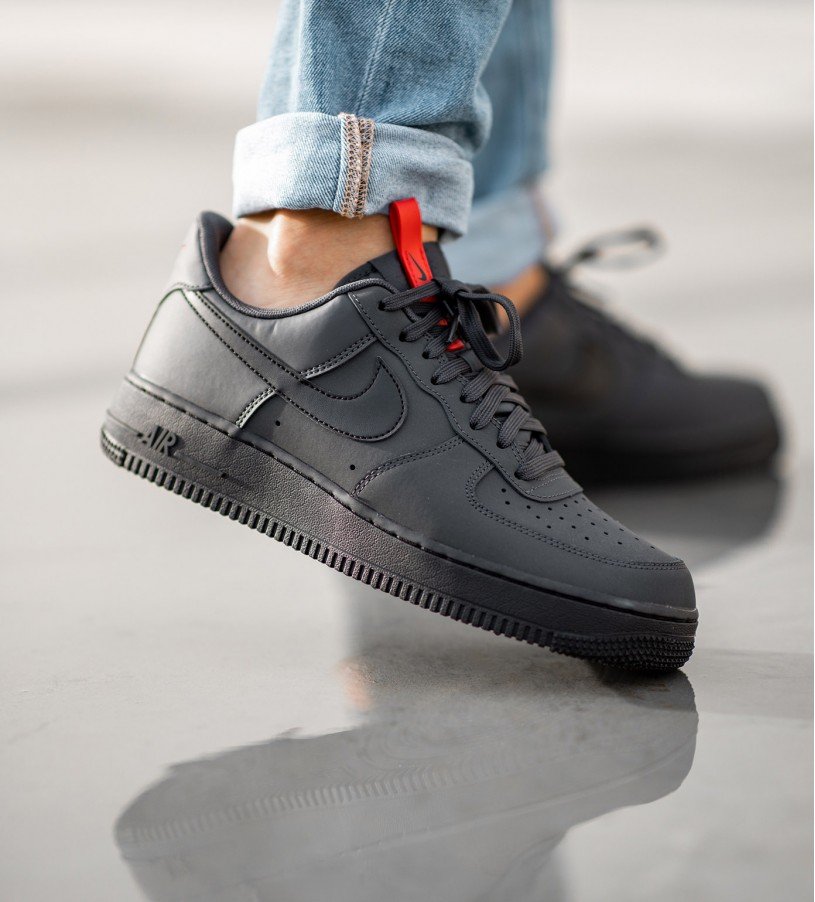 Nike Air Force 1 Anthracite Black-Red Nike Air Force 1 Anthracite Black-Red