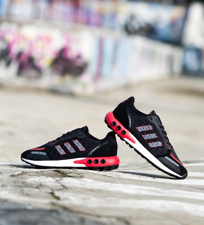 Adidas LA Trainers 3S Black-Red