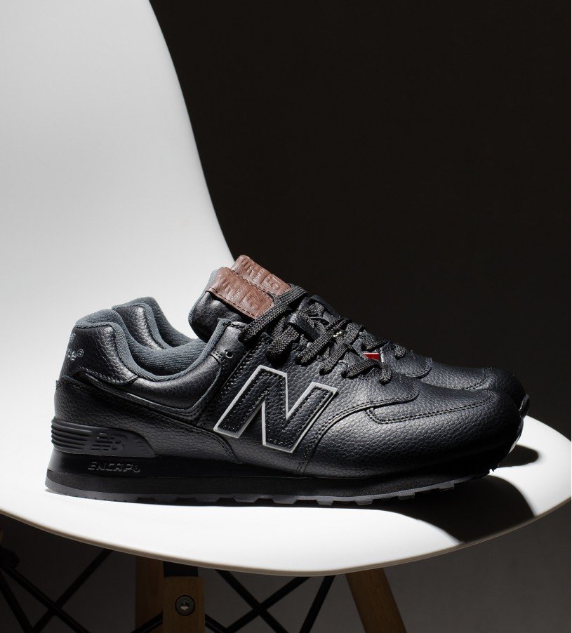New Balance 574 Leather Brown-Black New Balance 574 Leather Brown-Black